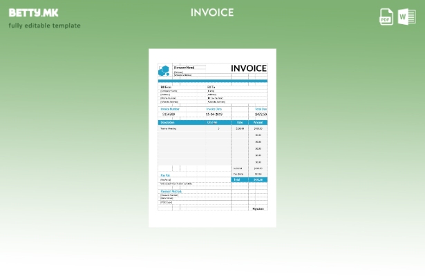Шаблон за фактура за едукативен консултант во модерен стил